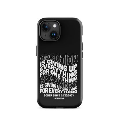 Addiction is Giving Up Recovery Phone Case side view (view 16)