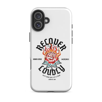 Recover Loudly Recovery Phone Case flat lay styled image (view 23)