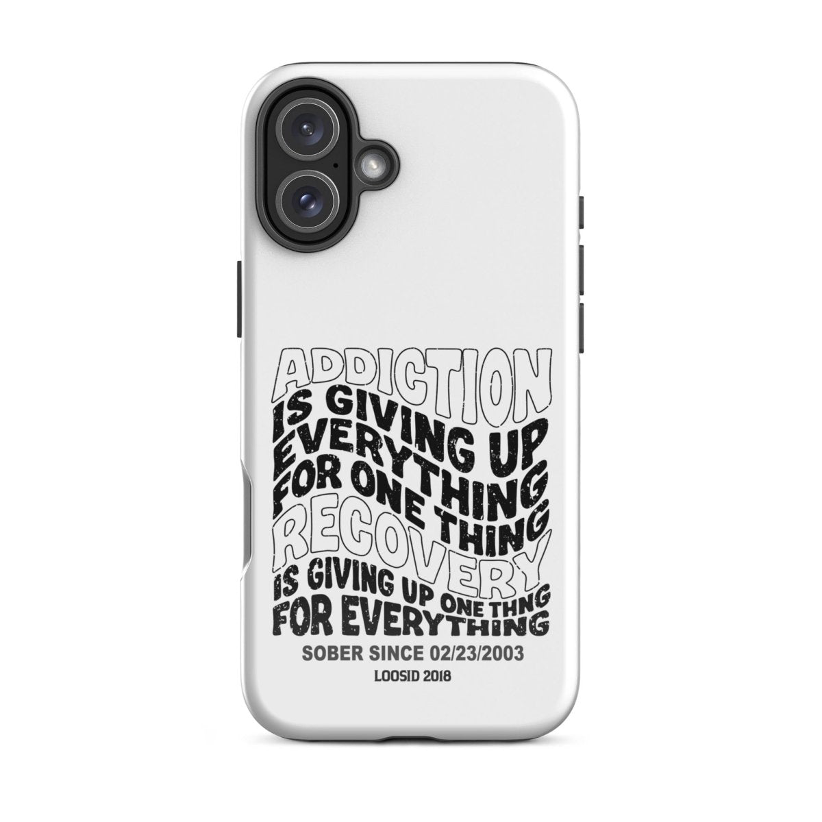 Addiction is Giving Up Recovery Phone Case close-up view (view 22)