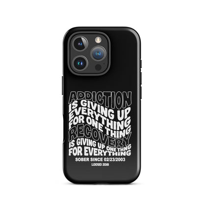 Addiction is Giving Up Recovery Phone Case close-up view (view 22)