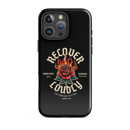 Recover Loudly Recovery Phone Case flat lay styled image (view 23)
