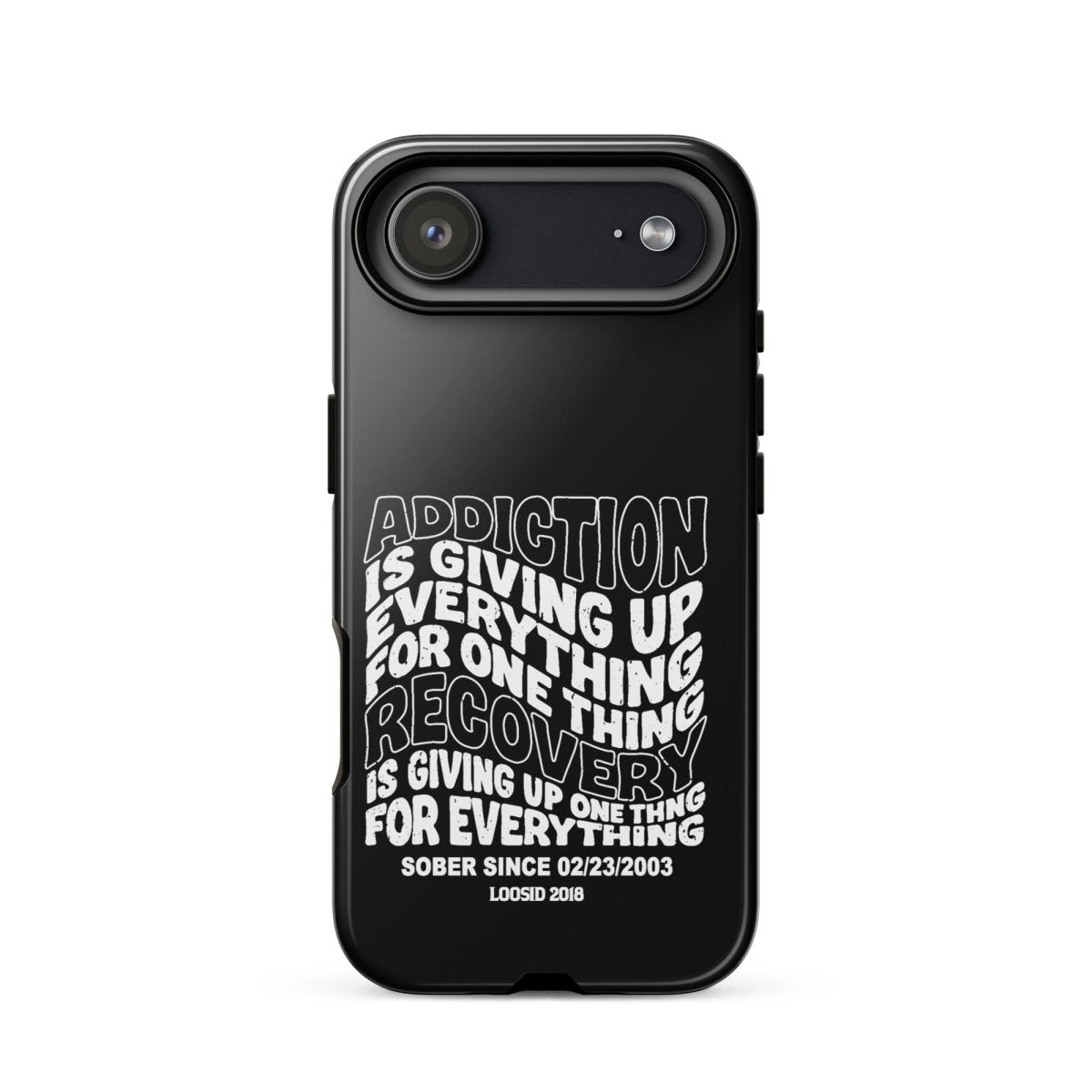 Addiction is Giving Up Recovery Phone Case lifestyle view (view 25)