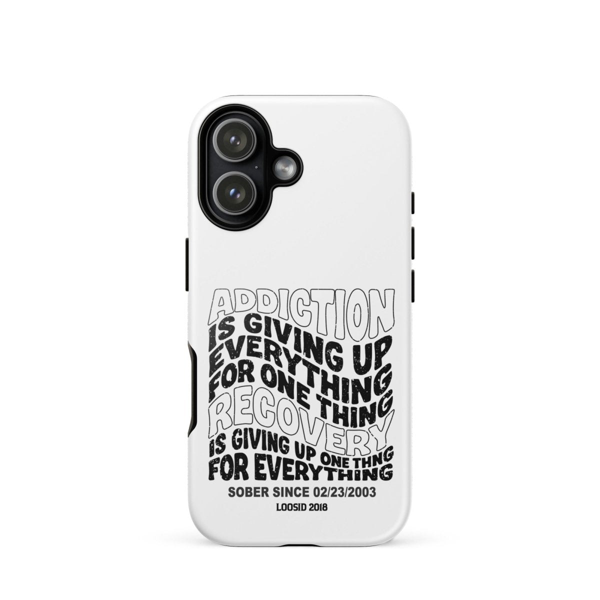 Addiction is Giving Up Recovery Phone Case lifestyle view (view 25)