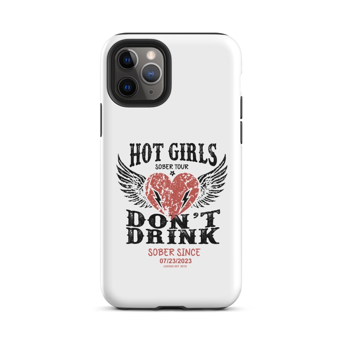 Hot Girls Don't Drink Recovery Phone Case close-up view (view 2)