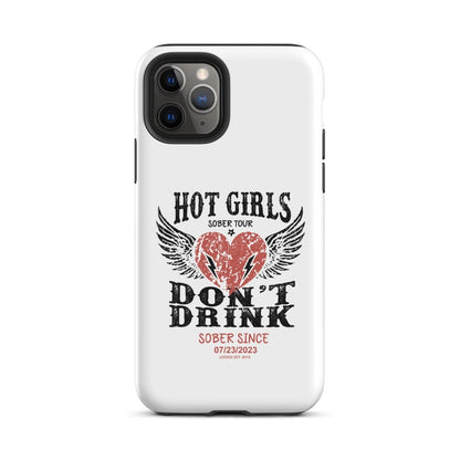 Hot Girls Don't Drink Recovery Phone Case close-up view (view 2)