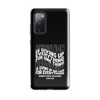 Addiction is Giving Up Recovery Phone Case close-up view (view 2)