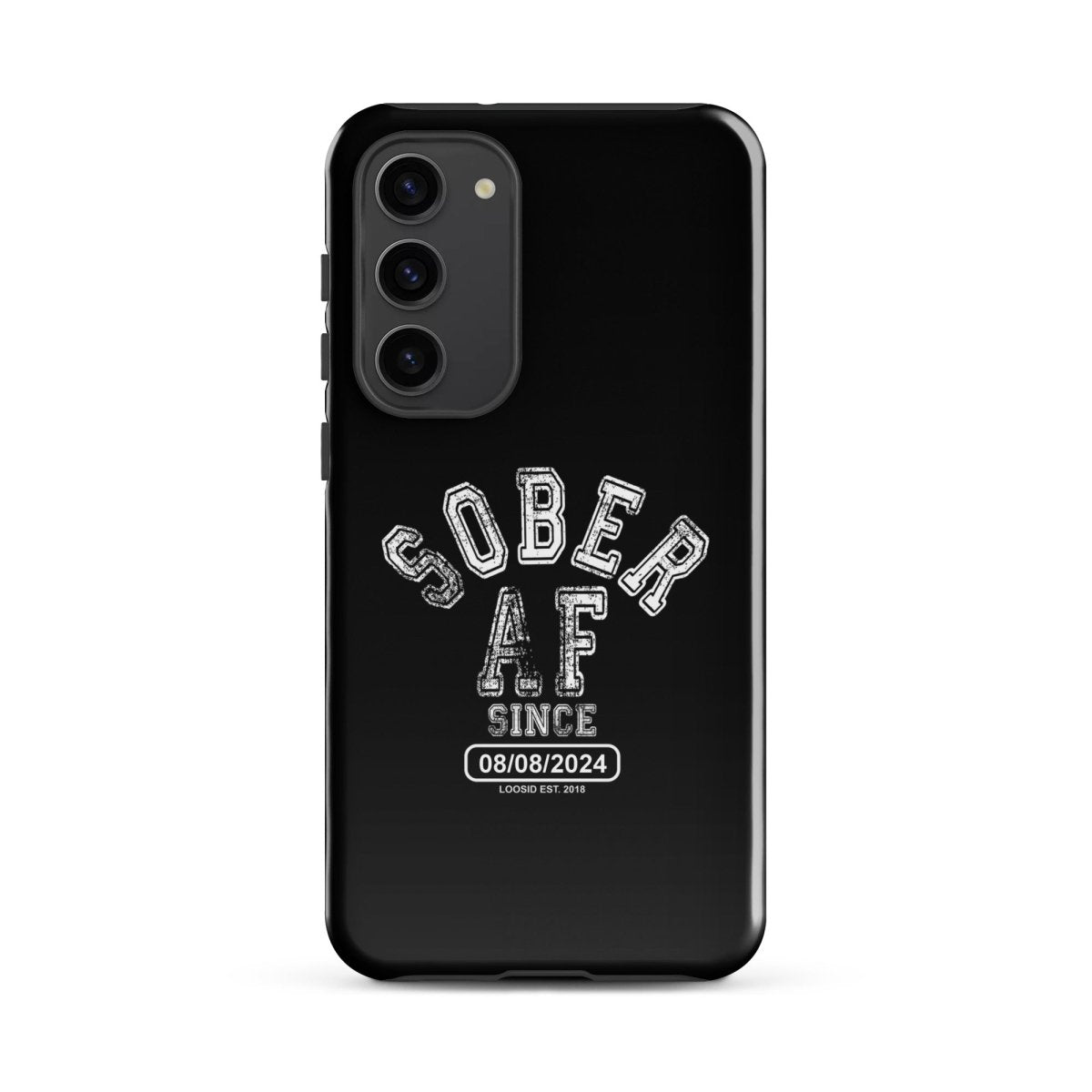 Sober AF Recovery Phone Case flat lay styled image (view 13)