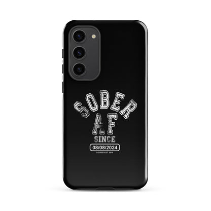 Sober AF Recovery Phone Case flat lay styled image (view 13)