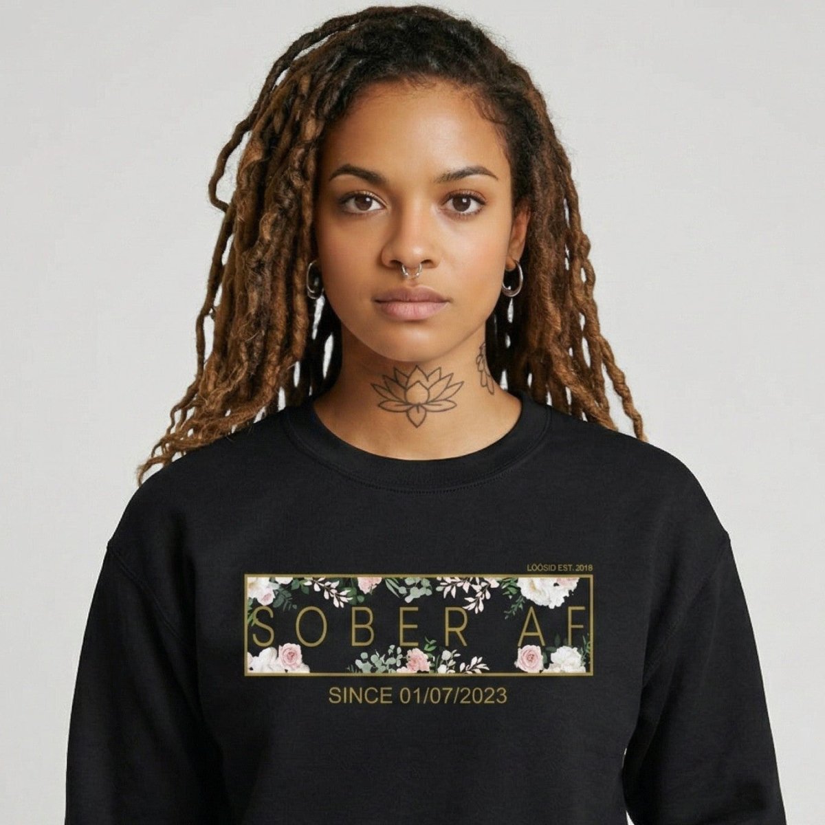Recovery Sweatshirt | Women’s Sober AF Flower Sweatshirt