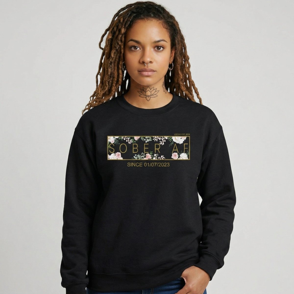 Recovery Sweatshirt | Women’s Sober AF Flower Sweatshirt