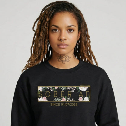 Recovery Sweatshirt | Women’s Sober AF Flower Sweatshirt