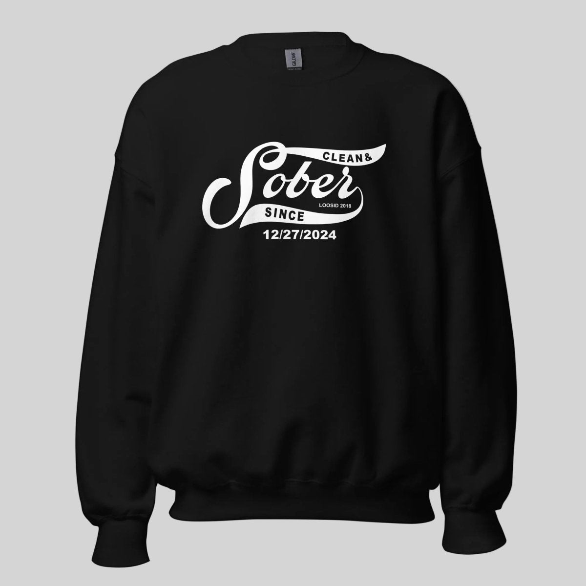 Sober Since Recovery Hoodie flat lay styled image (view 3)