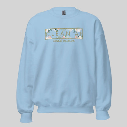 Clean AF Since Date Sobriety Recovery Hoodie lifestyle view (view 15)