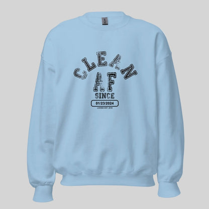 Clean AF Since Sobriety Recovery Hoodie packaging detail (view 18)