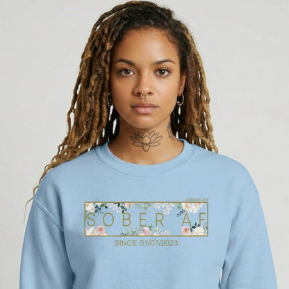 Recovery Sweatshirt | Women’s Sober AF Flower Sweatshirt