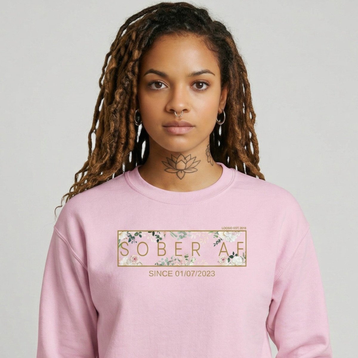 Recovery Sweatshirt | Women’s Sober AF Flower Sweatshirt