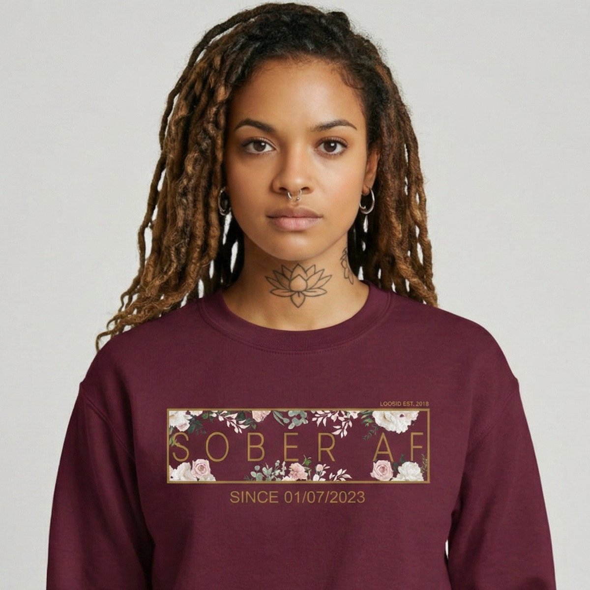 Recovery Sweatshirt | Women’s Sober AF Flower Sweatshirt