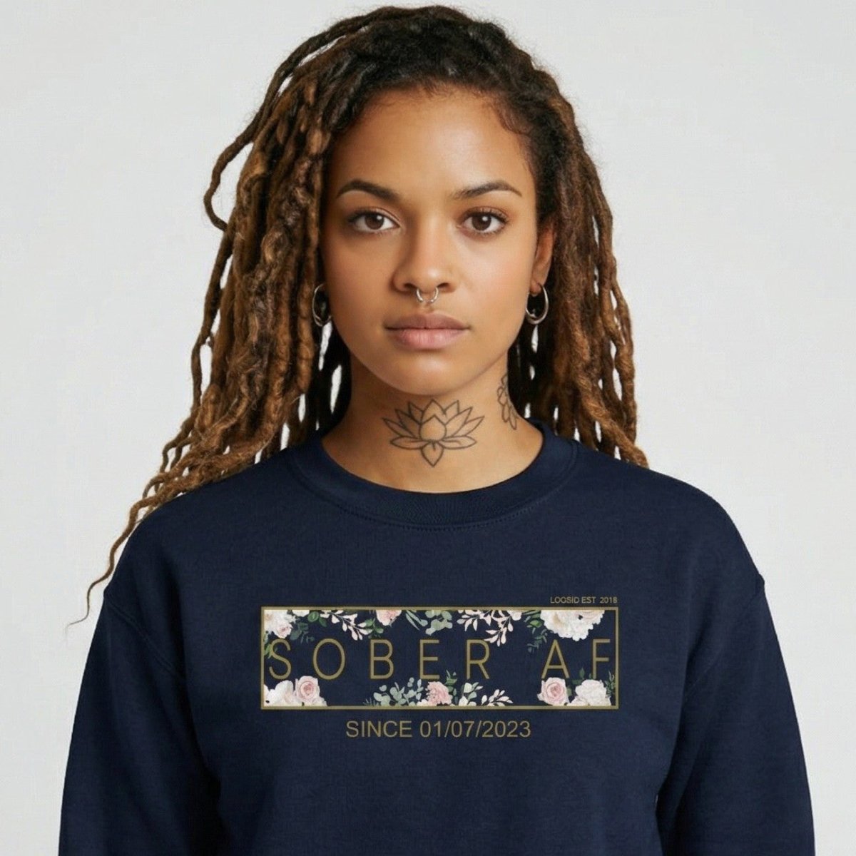 Recovery Sweatshirt | Women’s Sober AF Flower Sweatshirt
