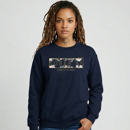 Recovery Sweatshirt | Women’s Sober AF Flower Sweatshirt