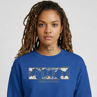 Recovery Sweatshirt | Women’s Sober AF Flower Sweatshirt