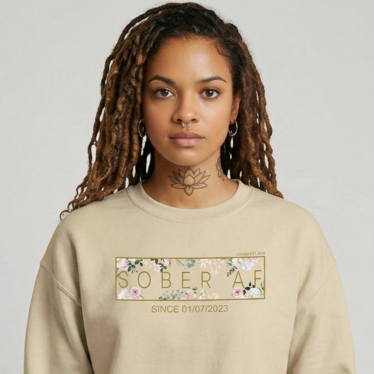Recovery Sweatshirt | Women’s Sober AF Flower Sweatshirt