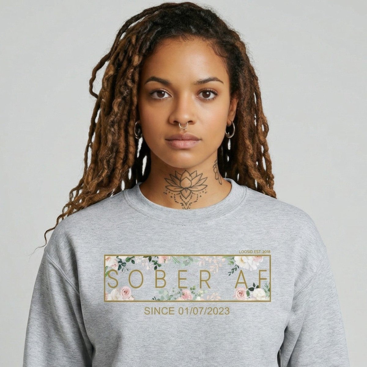 Recovery Sweatshirt | Women’s Sober AF Flower Sweatshirt