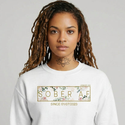 Recovery Sweatshirt | Women’s Sober AF Flower Sweatshirt