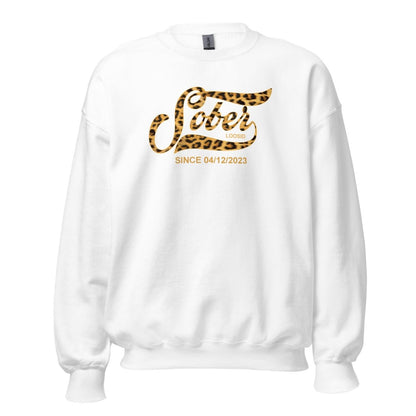 Leopard Sober Since Recovery Hoodie graphic detail (view 4)