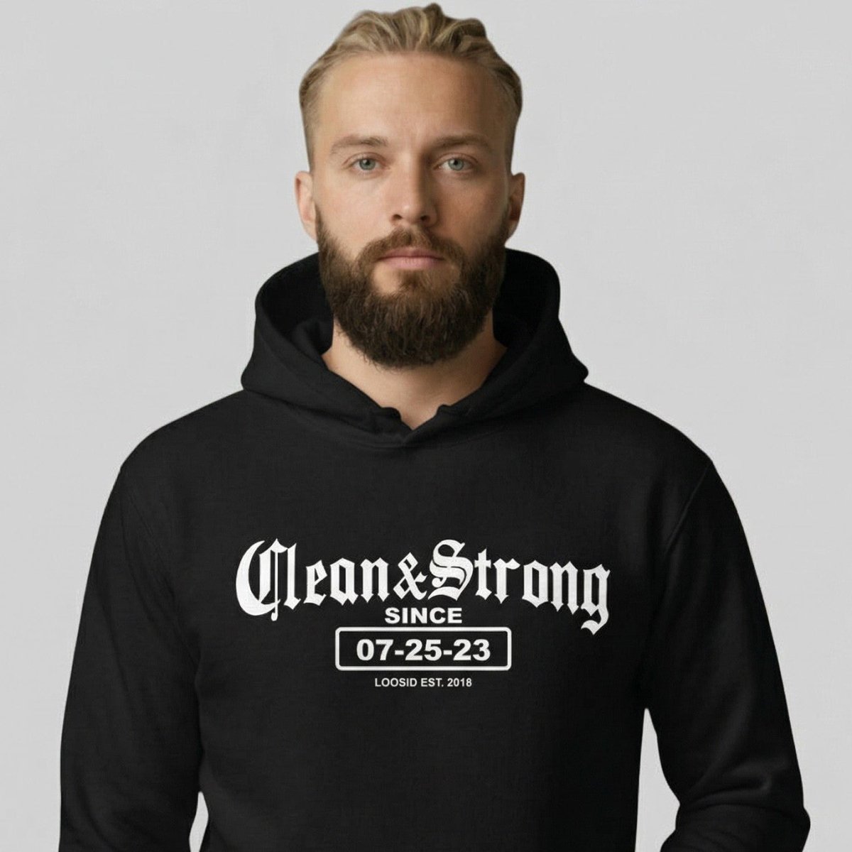 Recovery Hoodie | Men's Clean & Strong Old School with Custom Date