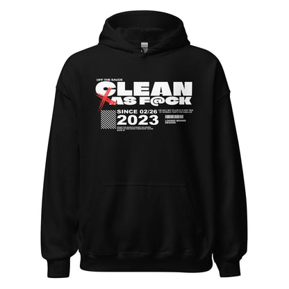 Clean As F*ck Recovery Hoodie flat lay styled image (view 3)