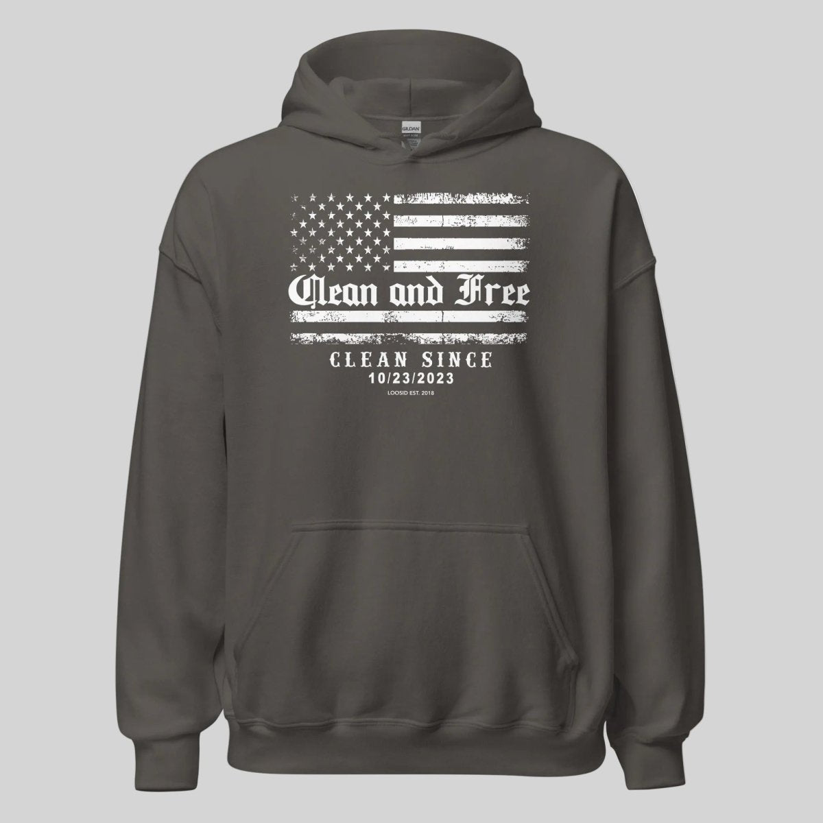 Clean and Free Custom Recovery Date Recovery Hoodie featuring the design (view 11)