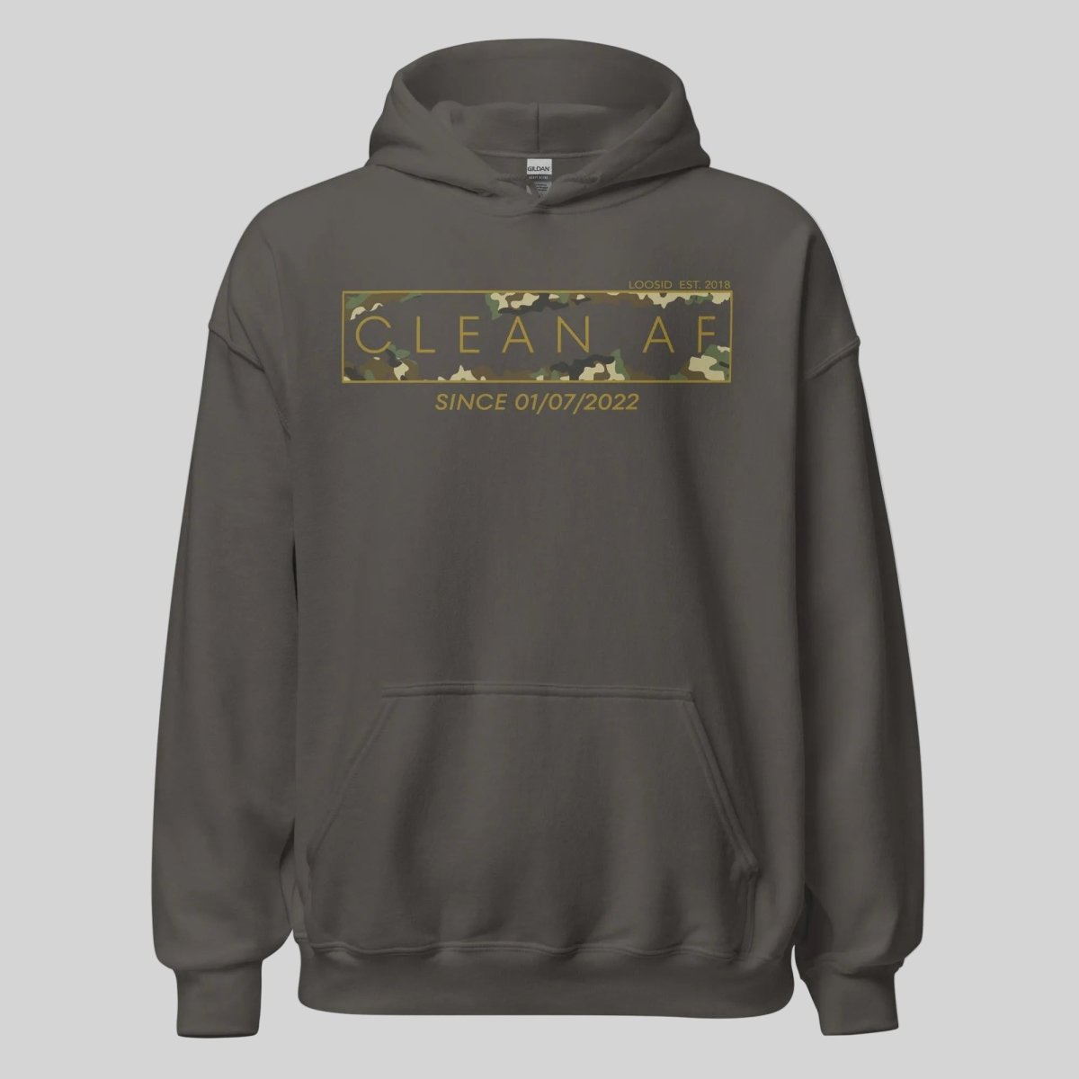Clean AF Camo Recovery Hoodie packaging detail (view 8)