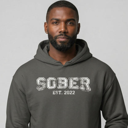 Men's Sober Est. Hoodie w/ Personalized Sobriety Year