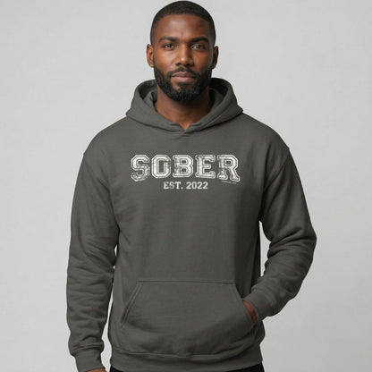 Men's Sober Est. Hoodie w/ Personalized Sobriety Year
