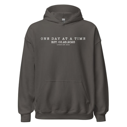 One Day At a Time Recovery Hoodie side view (view 26)