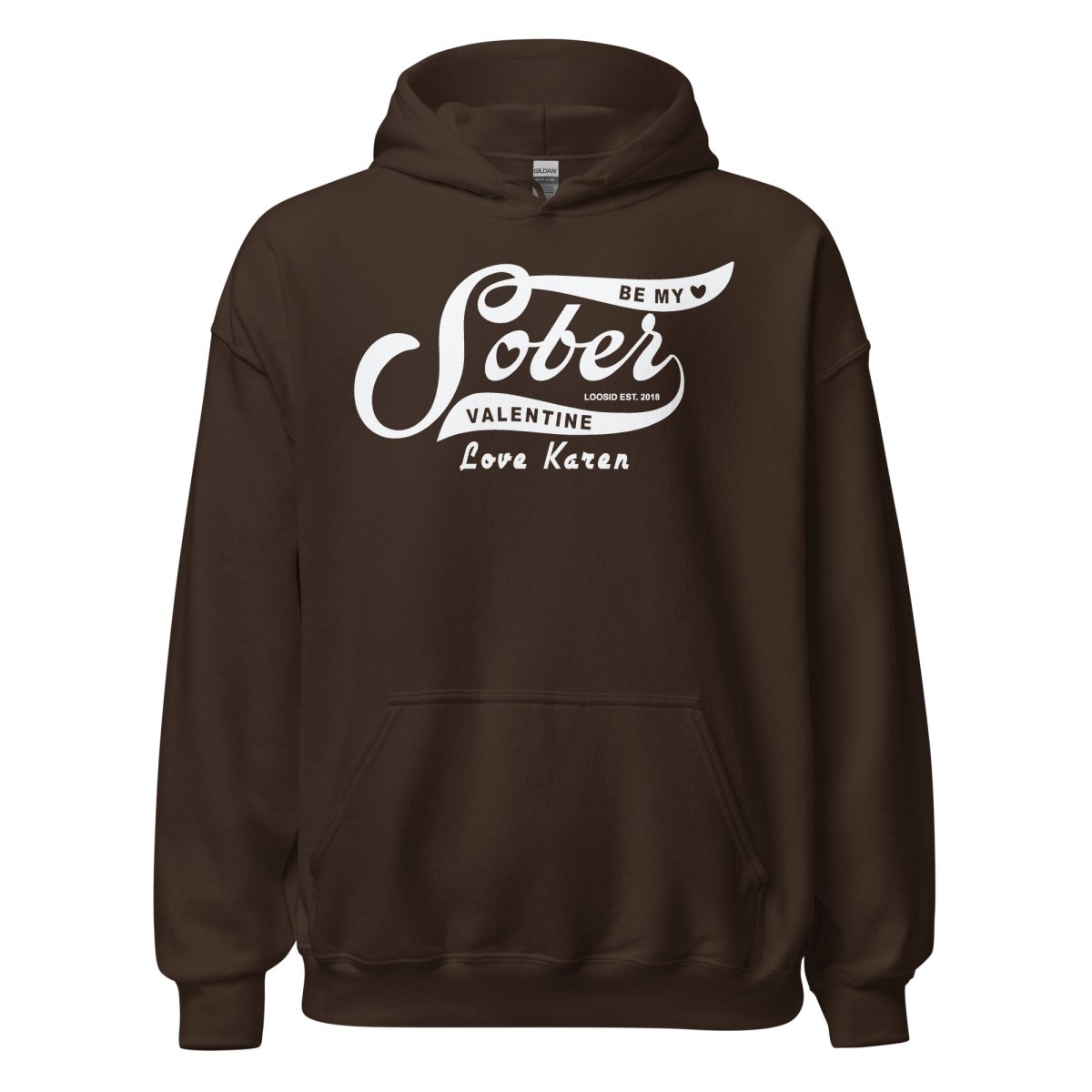 Be My Sober Valentine Hoodie w Personalized Name Recovery Hoodie side view (view 6)