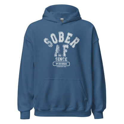 Modern Recovery Hoodie with customizable sober milestone
