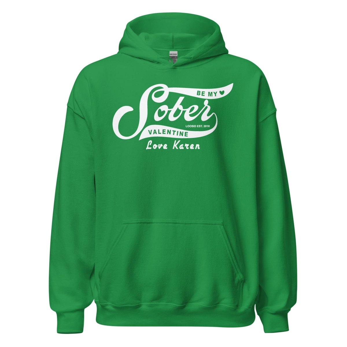 Be My Sober Valentine Hoodie w Personalized Name Recovery Hoodie featuring the design (view 11)