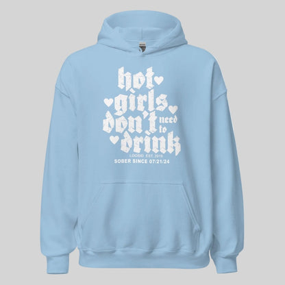 Hot Girls Don't Drink Recovery Hoodie side view (view 26)