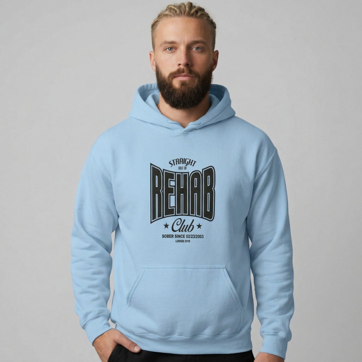 Recovery Hoodie | Men's Rehab Hoodie with Personalized Date