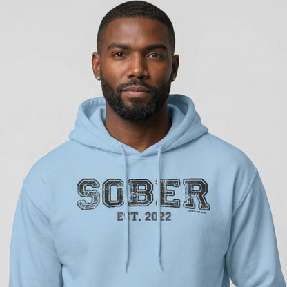 Men's Sober Est. Hoodie w/ Personalized Sobriety Year