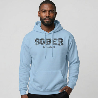 Men's Sober Est. Hoodie w/ Personalized Sobriety Year