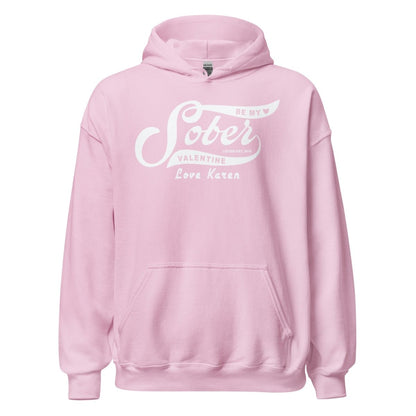 Be My Sober Valentine Hoodie w Personalized Name Recovery Hoodie graphic detail (view 14)