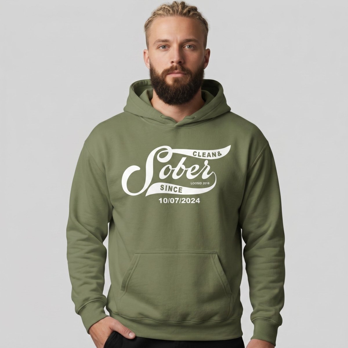 Sober Since Recovery Hoodie side view (view 26)
