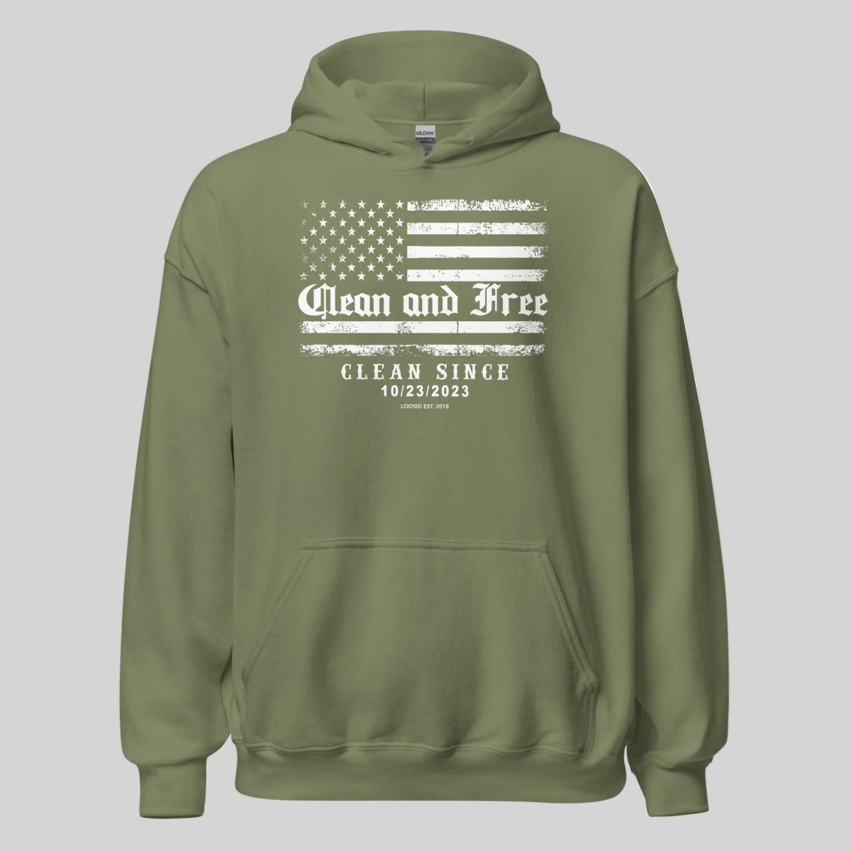 Clean and Free Custom Recovery Date Recovery Hoodie graphic detail (view 14)