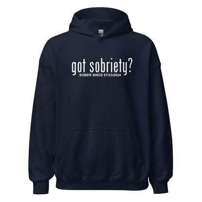 Recovery Hoodie with custom date for women in sobriety