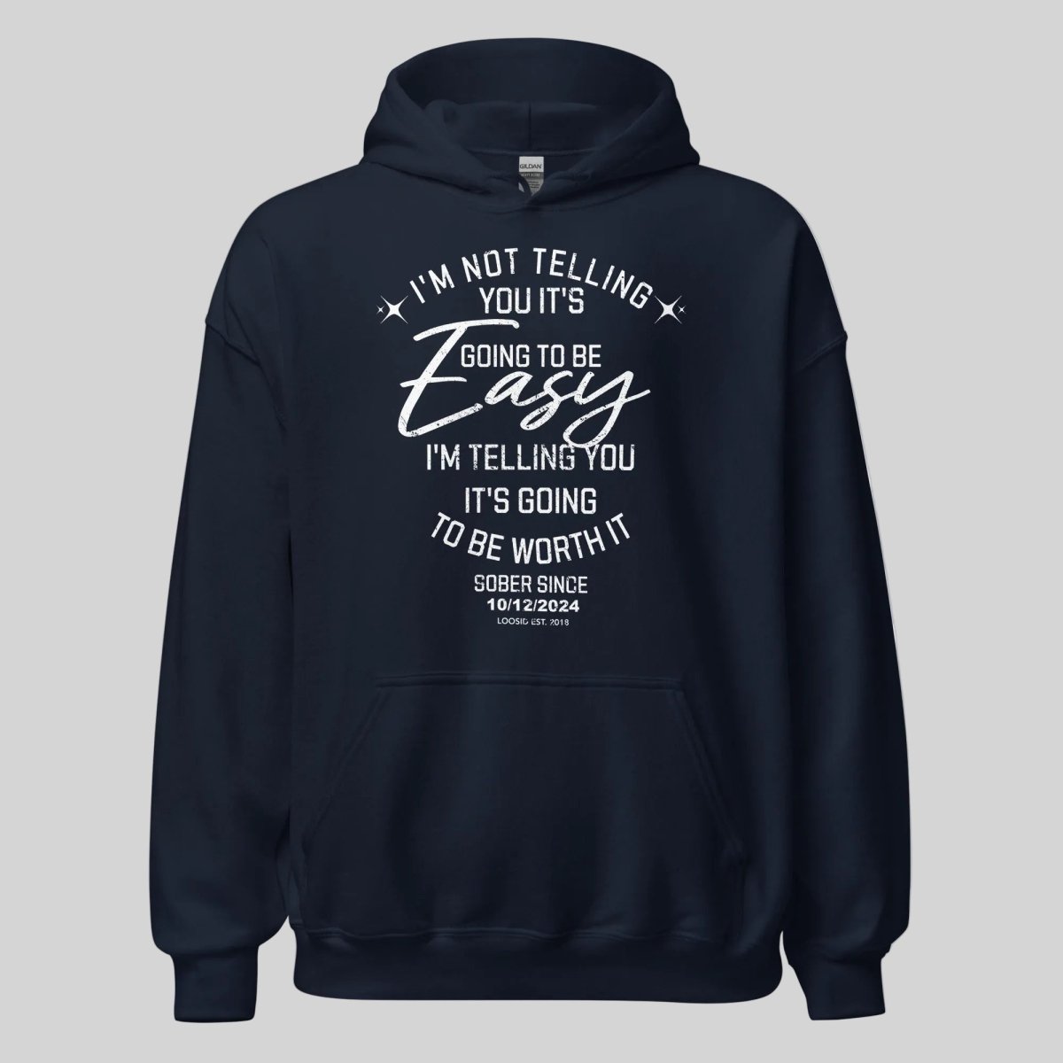 I'm Not Telling Custom Sobriety Date Recovery Hoodie featuring the design (view 11)