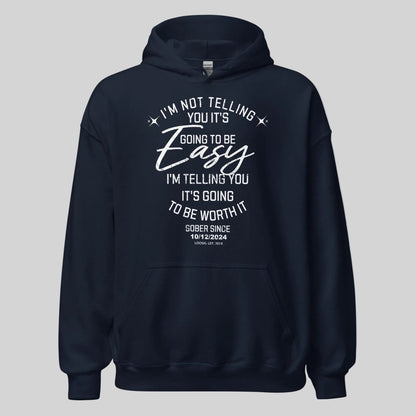 I'm Not Telling Custom Sobriety Date Recovery Hoodie featuring the design (view 11)