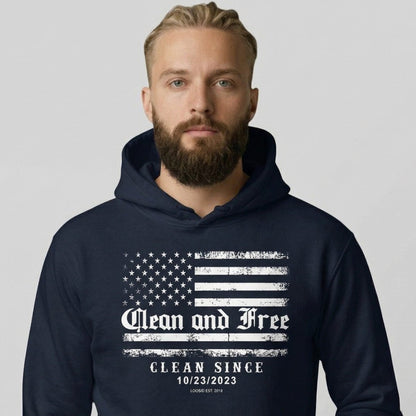 Loosid Clean and Free Custom Recovery Date Recovery Hoodie featuring the design