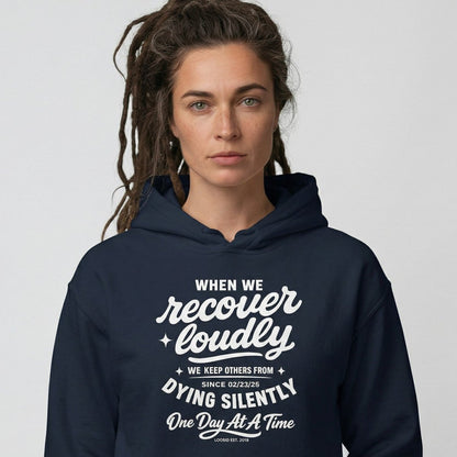 When we recover loudly Recovery Hoodie side view (view 6)